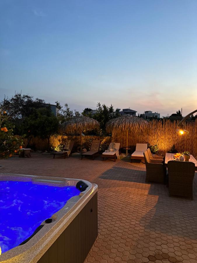 Villa Aspasia With Private Jacuzzi - Oasis Resort Kokkinos Pyrgos Exterior foto